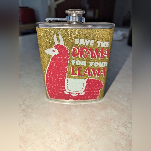 Drama llama Flask + 🦙 Shot glasses sparkly gold - Picture 9 of 10
